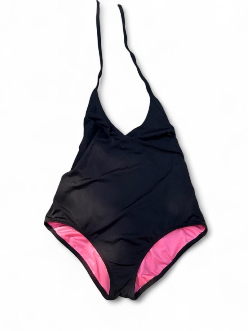 PINK Victoria's Secret Black One-Piece Swimsuit with Pink Lining